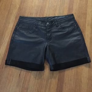 Black Leather Bermuda Shorts
