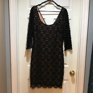 Guess Black and nude lace dress