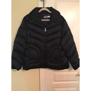 Black winter puff coat
