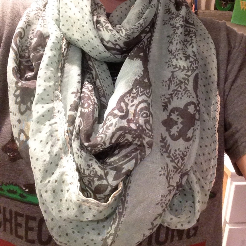 Zumiez Infinity Scarf, Mint and Grey
