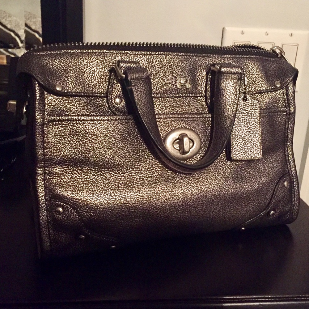 Coach Rhyder 24 Satchel, Gunmetal Gray/Silver