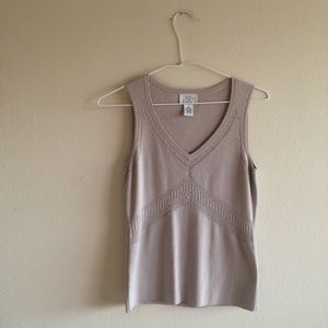 Ann Taylor LOFT beaded stretchy sleeveless top