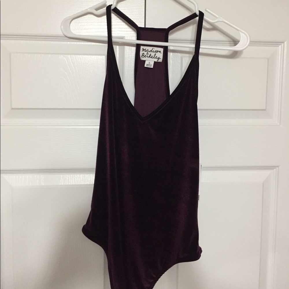 Deep purple velvet body suit