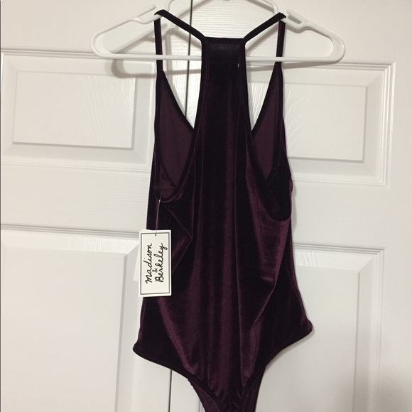 Deep purple velvet body suit - Picture 2 of 2