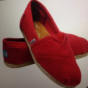 TOMS red/pink mesh shoes