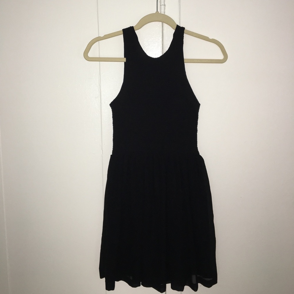 Kimchi Blue, high-neck chiffon dress