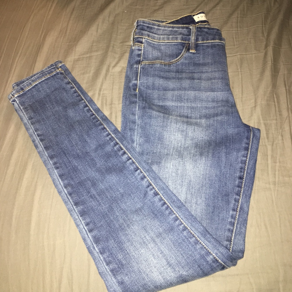 Mid rise medium blue jeggings