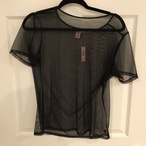 Black mesh t-shirt