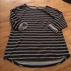 Striped sweater with rolled sleeves