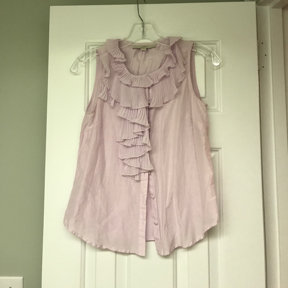 lilac ruffled loft blouse