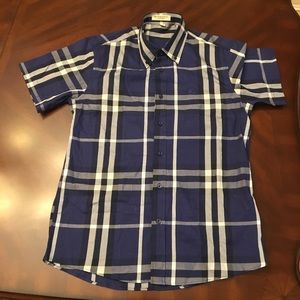Blue Plaid Button Up Burberry Shirt