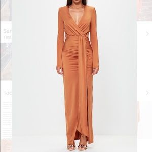 Breathtaking orange long sleeve maxi