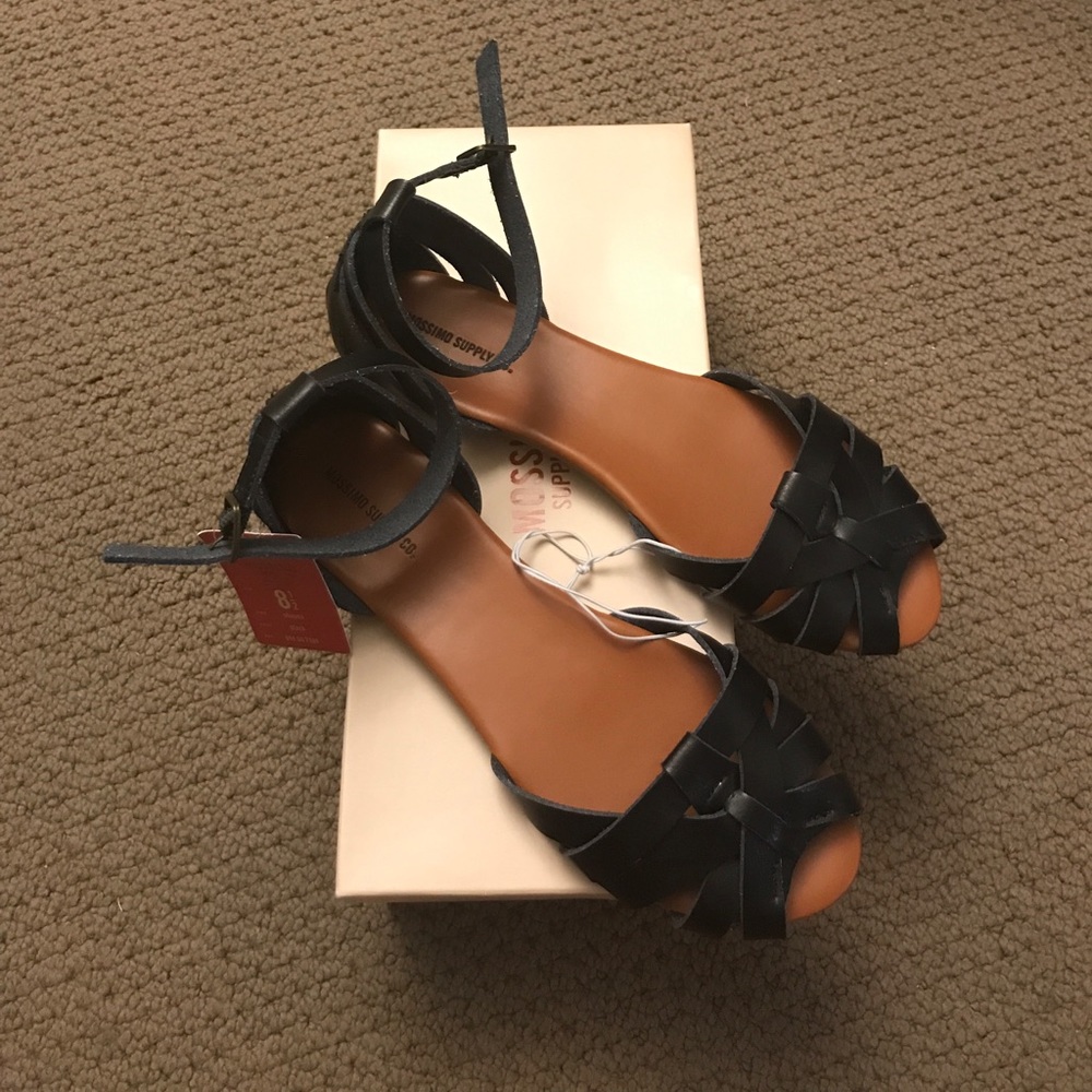 Mossimo Black Huarache Ankle Strap Sandals