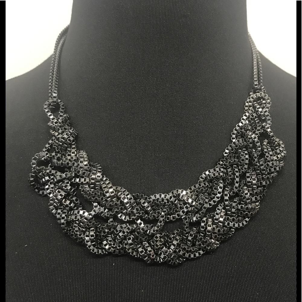 Hematite statement necklace