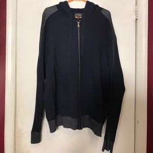 Express Navy Blue & Gray Sweater With Zipper