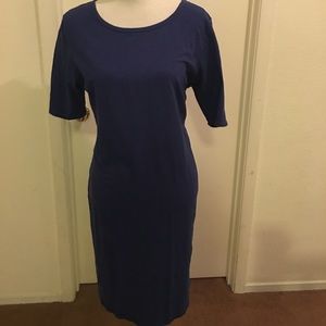 EUC LuLaRoe Julia solid navy XXL