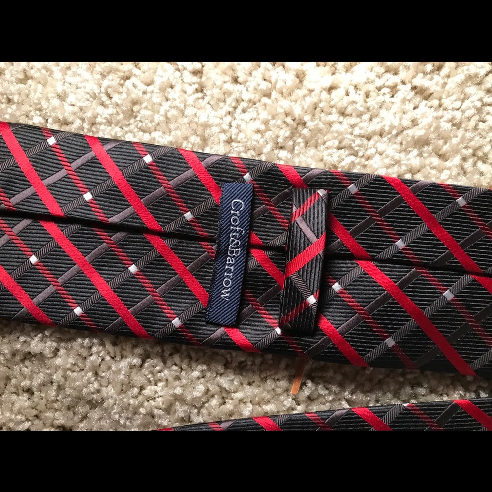 Red and Black Checked Crofts & Barrow Tie