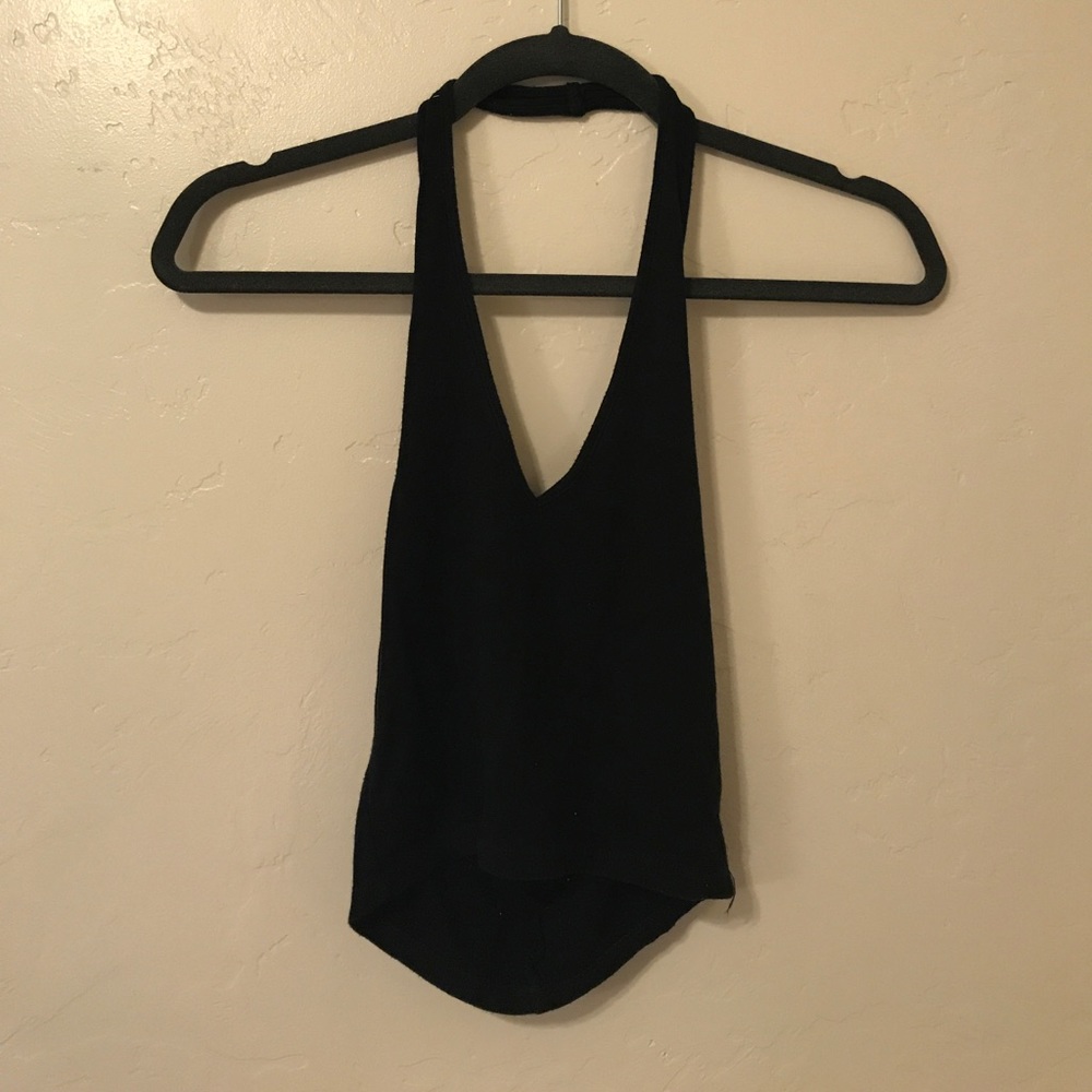 BRANDY MELVILLE Black halter crop top