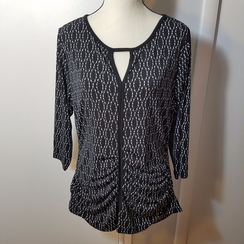Vince Camuto Ruched V-Neck Tunic Top