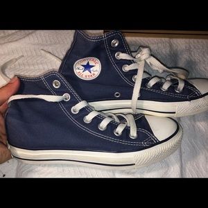 Navy Blue High-Top Converse Sneakers Unisex