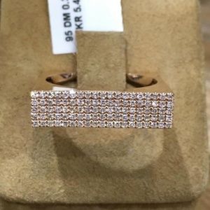 .30CT DIAMOND 14KT ROSE GOLD MULTI ROW PAVE RING