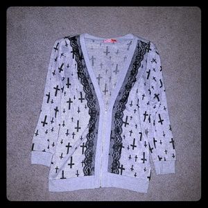 Cross zip up cardigan