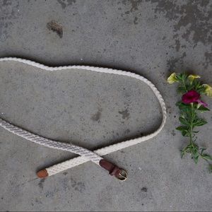 J. Crew White Braided Belt, Sz M/L