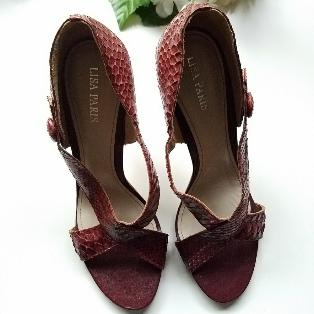 Red Snake skin heels