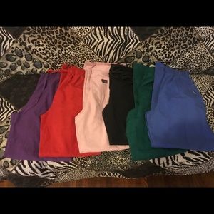 Small scrub pants, various colors.