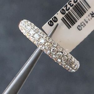 .85CT DIAMOND 18K WHITE GOLD 3D SEMI ETERNITY RING