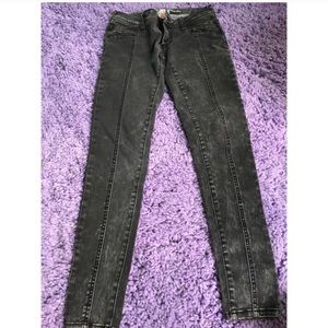 Black acid washed denim skinny jeans size 1