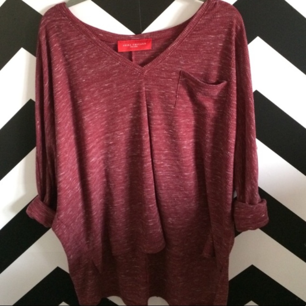 Waffle knit thermal top
