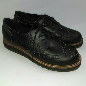 Steve Madden Tracey Black Platform Oxford Shoes