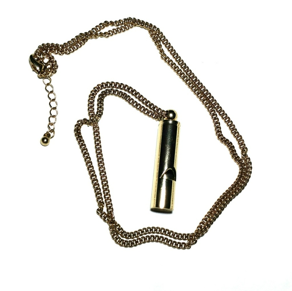 Goldtone Whistle Necklace