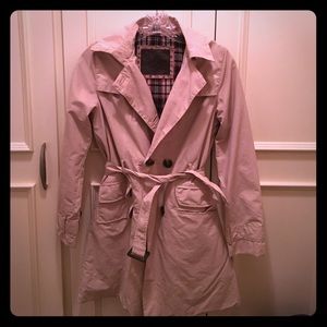 Girls long hooded trench coat