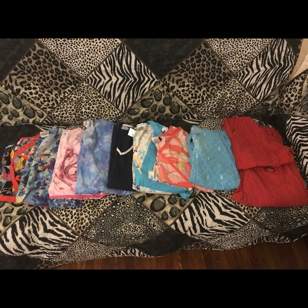 Xs scrub tops, various colors.