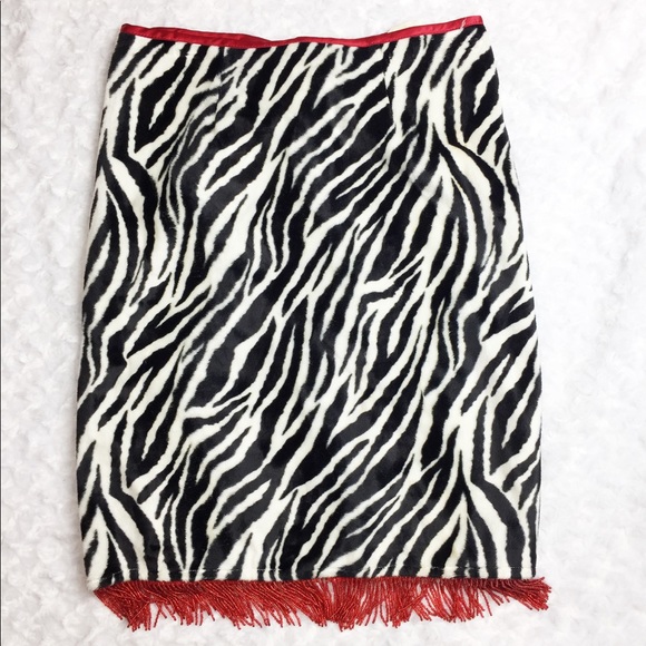 XOXO Beaded Zebra Print Pencil Skirt - So Unique!! - Picture 4 of 6