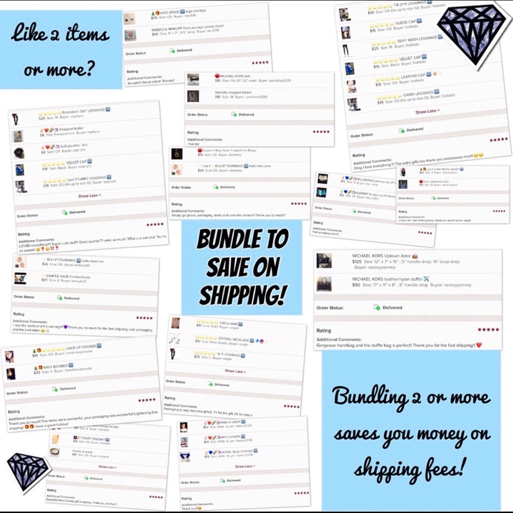 HELLO POSHERS! BUNDLE TO SAVE ON SHIPPING
