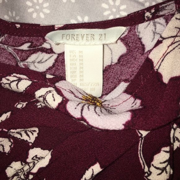 Forever 21 Maroon off-shoulder flower romper - Picture 2 of 4