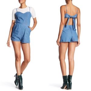 Pistola | Backless Chambray Romper