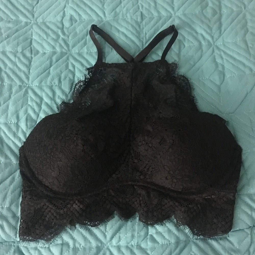 PINK Victoria's Secret halter black bralette