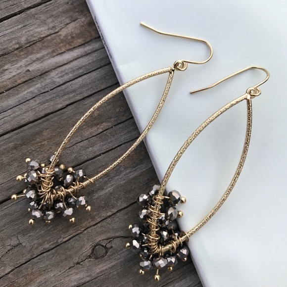 Gold Beaded Earrings - Picture 3 of 3