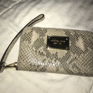 Michael Kors Snakeskin Wristlet