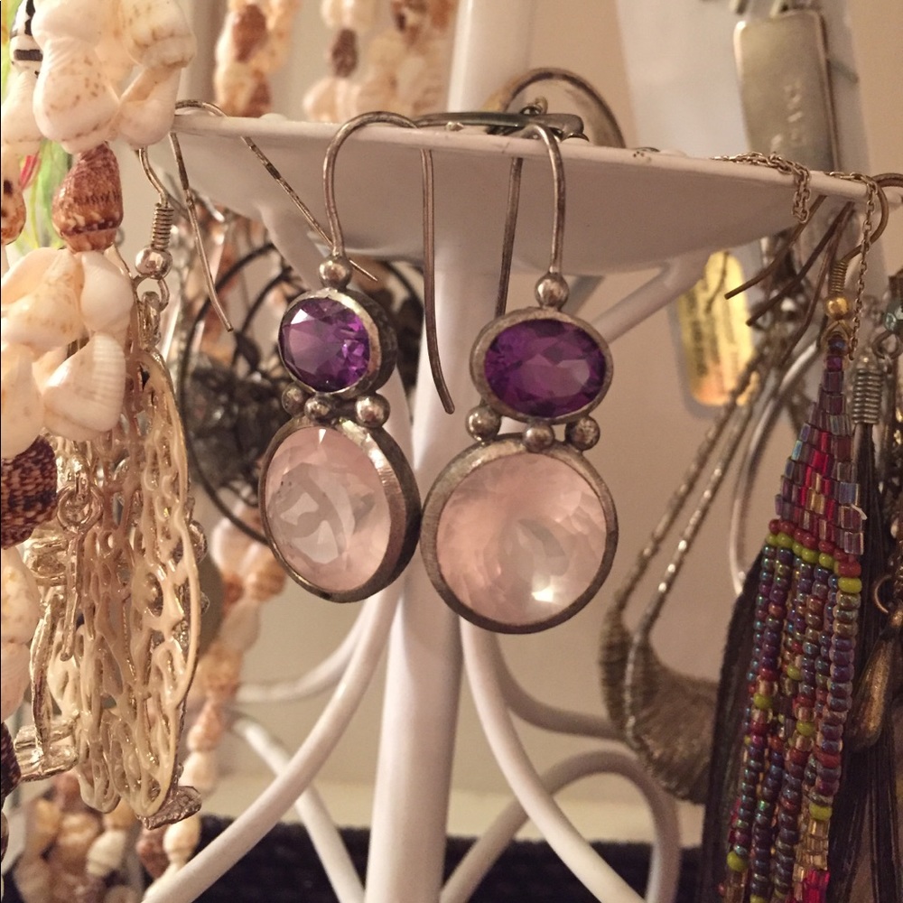 Purple Jeweled earrings