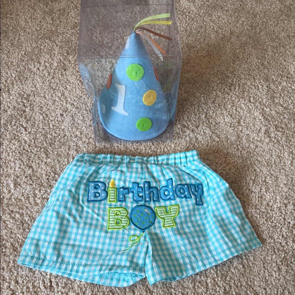 First Birthday Boy Hat & Diaper Cover NWOT