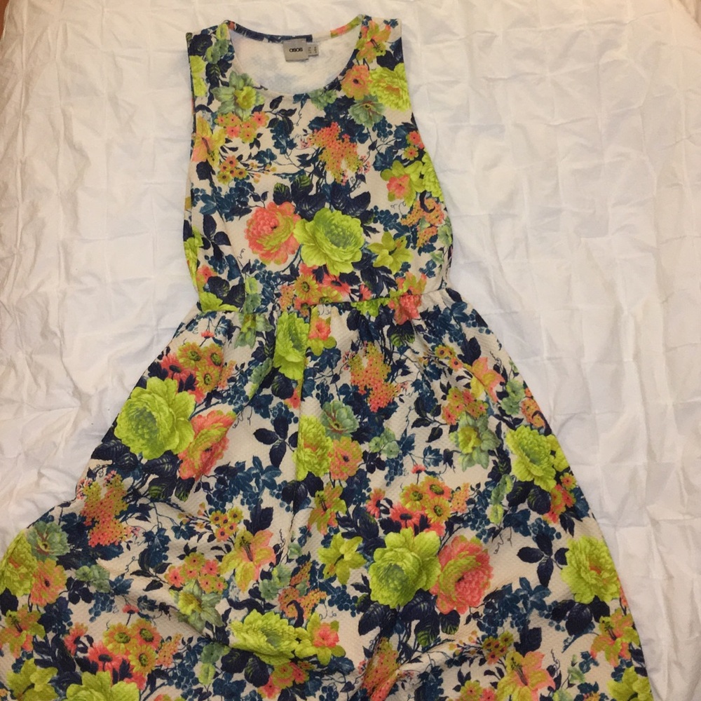Midi ASOS floral sleeveless dress
