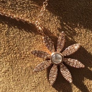 .20CT WHITE & ROSE DIAMOND 14K ROSE FLOWER PENDANT