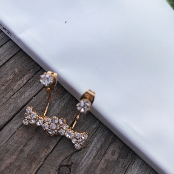 Cute Bow Ear Jacket Earrings - Picture 2 of 2