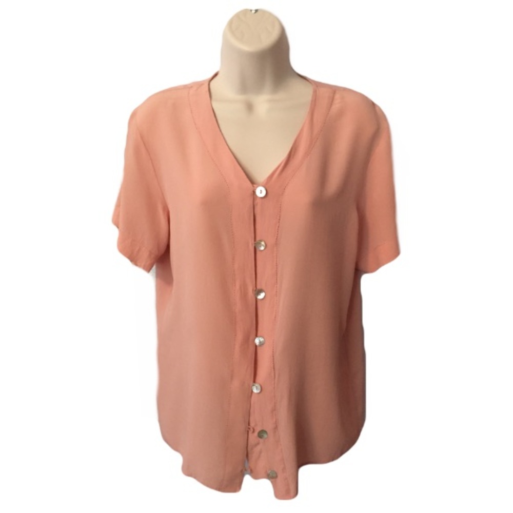 Marguerite Li Pink Silk Blouse medium