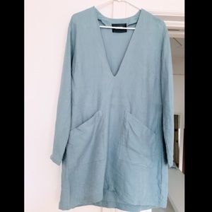 Blue linen dress - the Reformation